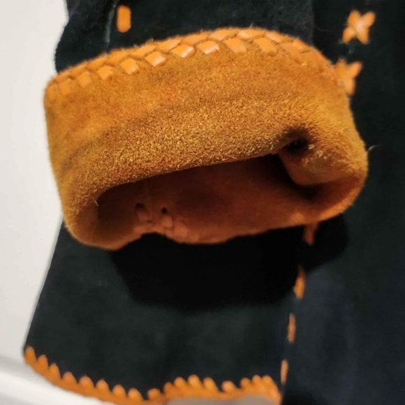 Vintage 1970s all leather real silk inside made in Mexico - Picture 3 of 4